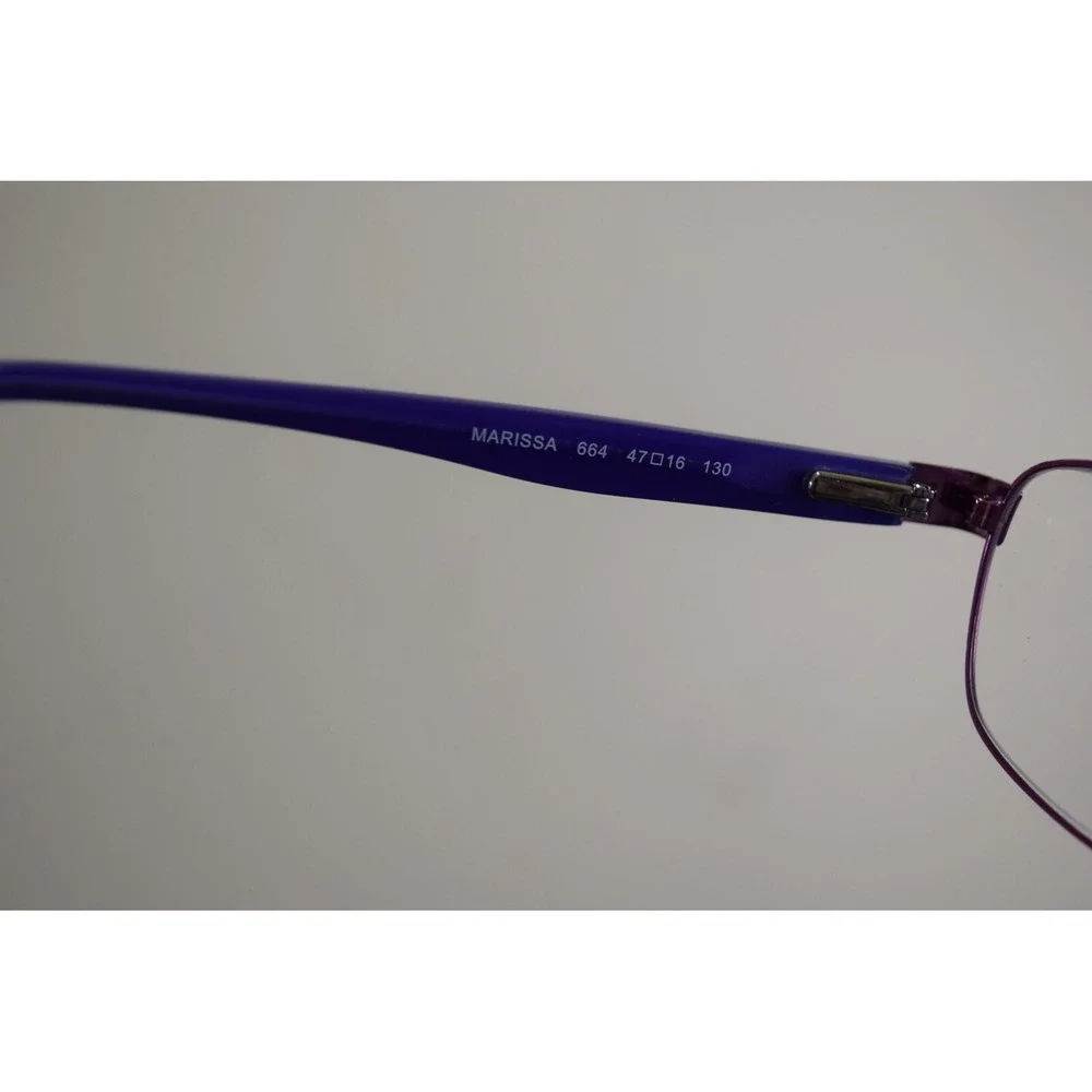 Marchon NYC Marissa Junior 664 Rectangle Purple Red Hearts Eyeglasses 47 16 130